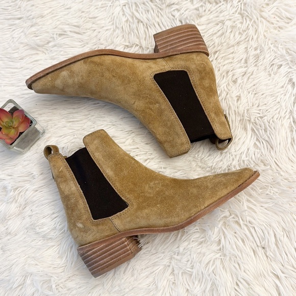 NEW $438 Tory Burch Chelsea Suede Pull on Ankle Heel Bootie women size 5 - Picture 8 of 10